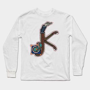 Letter K Manicule W 14C Maastricht Psalter parody Long Sleeve T-Shirt